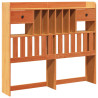Cabecero de cama almacenaje madera maciza pino marrón 120 cm 2