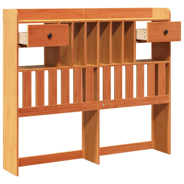 Cabecero de cama almacenaje madera maciza pino marrón 120 cm M 4