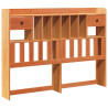 Cabecero de cama almacenaje madera maciza pino marrón 150 cm 2