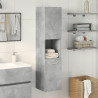 Armario pared baño madera ingeniería gris hormigón 30x30x130 cm 2