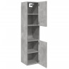 Armario pared baño madera ingeniería gris hormigón 30x30x130 cm 5