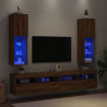 Muebles TV con luces LED 2 uds roble artesanal 30.5x30x102 cm 1