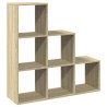 Librería divisor 3 niveles madera roble Sonoma 99x29x99 cm 2