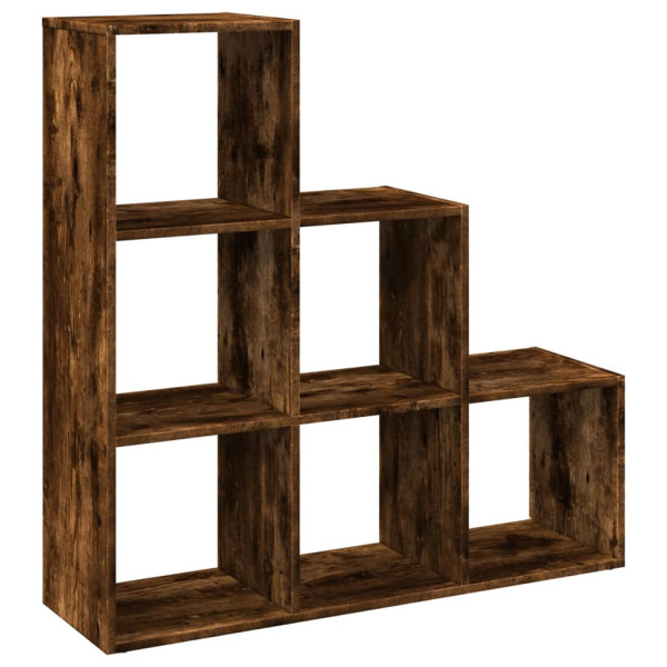 Librería divisor 3 niveles madera roble ahumado 99x29x99 cm M 2