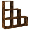 Librería divisor 3 niveles madera roble ahumado 99x29x99 cm 2