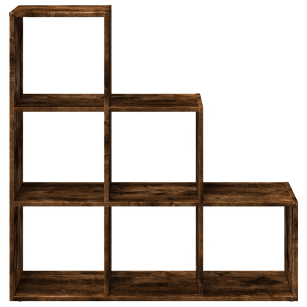 Librería divisor 3 niveles madera roble ahumado 99x29x99 cm M 5