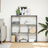 Librería divisor madera ingeniería gris Sonoma 102x29x103.5 cm 3