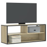 Mueble TV madera ingeniería y metal roble Sonoma 100x31x39.5 cm 1