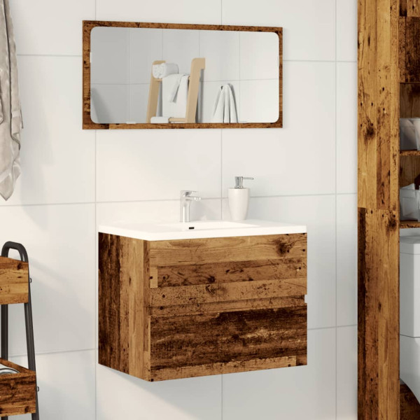 Mueble de baño madera de ingeniería envejecida 60x38.5x45 cm M 3