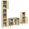 Set de muebles de baño 3 pzas madera contrachapada roble Sonoma 1