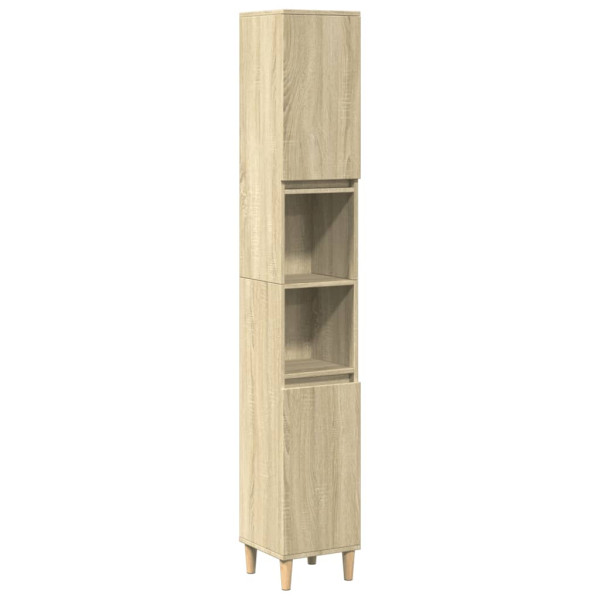 Set de muebles de baño 3 pzas madera contrachapada roble Sonoma M 4