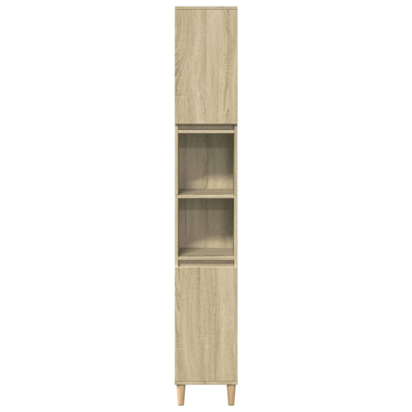 Set de muebles de baño 3 pzas madera contrachapada roble Sonoma M 5