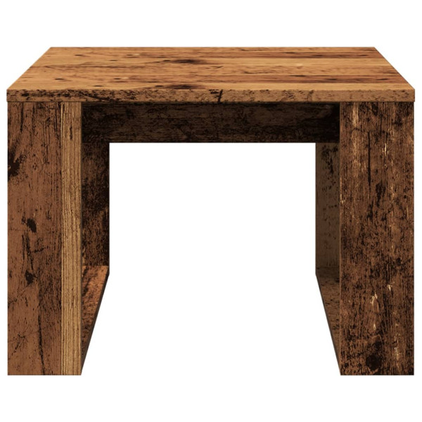 Mesa auxiliar de madera de ingeniería envejecida 50x50x35 cm M 4