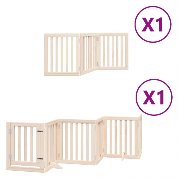 Puerta para perros plegable 9 paneles madera de álamo 450 cm M 2