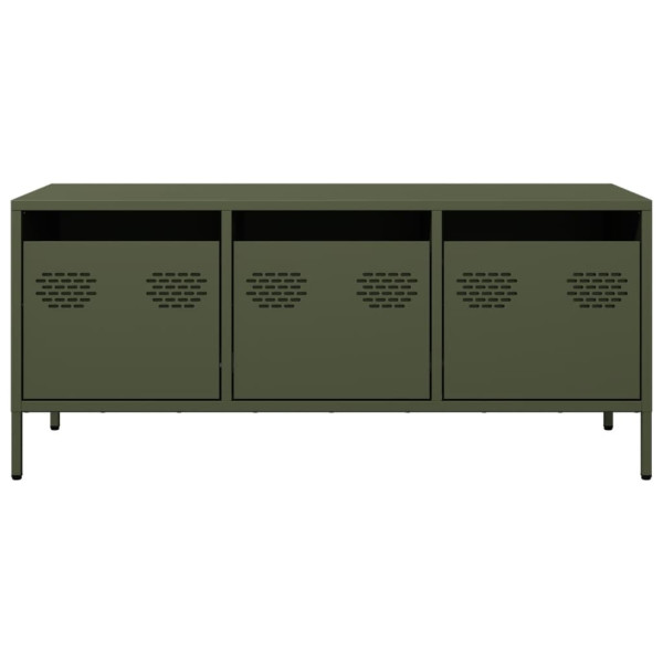 Móvel de TV 101.5x39x43.5 cm aço laminado a frio verde-azeitona M 4