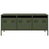 Mueble TV acero laminado en frío verde oliva 101.5x39x43.5 cm 4