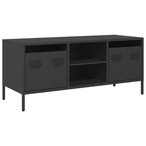 Móvel de TV 101.5x39x43.5 cm aço laminado a frio preto M 2