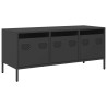 Mueble para TV acero laminado en frío negro 101.5x39x43.5 cm 2