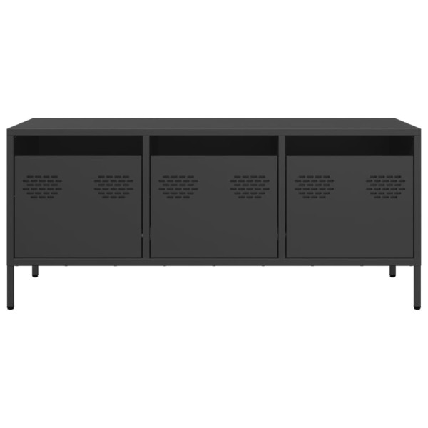 Móvel de TV 101.5x39x43.5 cm aço laminado a frio preto M 4