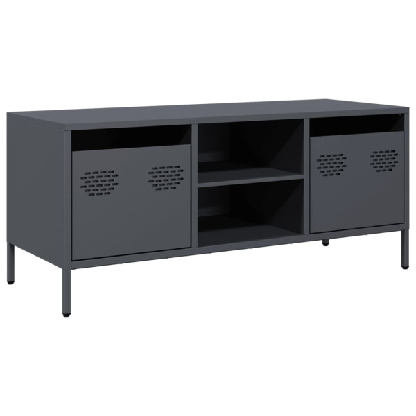 Mueble de TV acero laminado en frío antracita 101.5x39x43.5 cm M 2