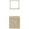 Set de muebles de baño 2 pzas madera contrachapada roble Sonoma 4