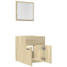 Set de muebles de baño 2 pzas madera contrachapada roble Sonoma 5