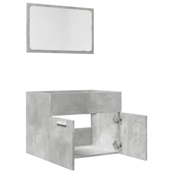 Set muebles de baño 2 piezas madera contrachapada gris hormigón M 5