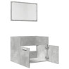 Set muebles de baño 2 piezas madera contrachapada gris hormigón 5