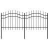 Valla de jardín con punta de lanza acero recubierto negro 140cm 2