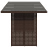 Mesa de jardim com tampo de vidro 190x80x75 cm vime PE castanho 5