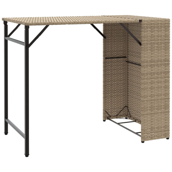 Juego de comedor de jardín plegable 5 piezas ratán PE beige M 4