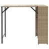 Juego de comedor de jardín plegable 5 piezas ratán PE beige 5
