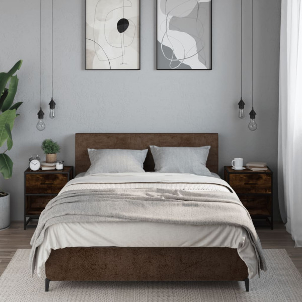 Mesitas noche 2 uds madera ingeniería roble ahumado 40x31x50 cm M 3