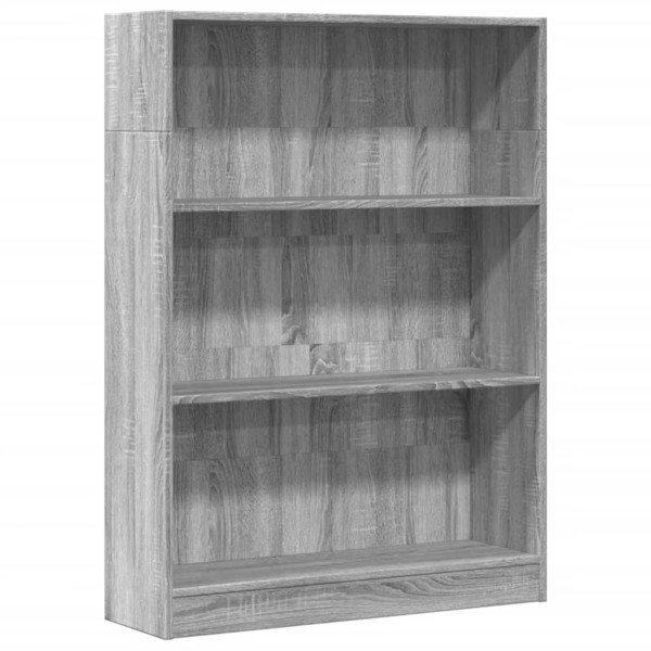Estantería de madera de ingeniería gris Sonoma 80x24x109 cm M 2