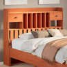 Cabecero de cama almacenaje madera maciza pino marrón 135 cm 1