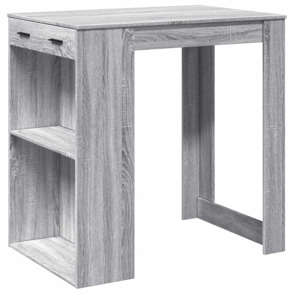 Mesa alta de bar madera ingeniería gris Sonoma 102x70x103.5 cm M 2