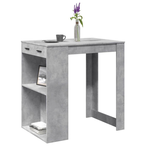 Mesa alta de bar madera ingeniería gris hormigón 102x70x103.5cm D