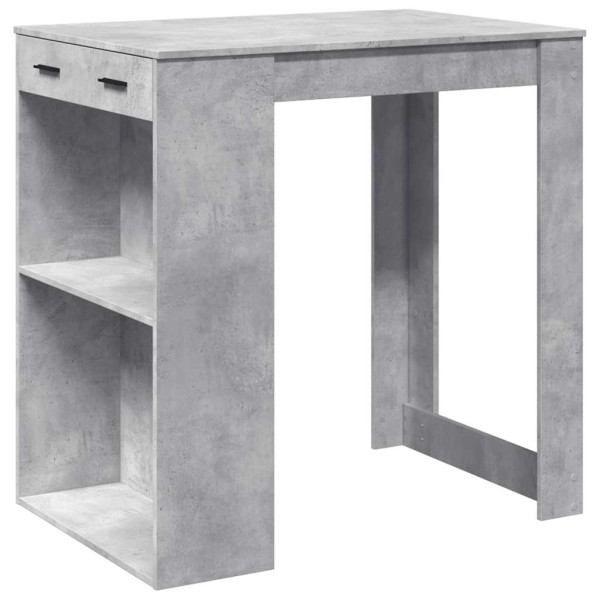 Mesa alta de bar madera ingeniería gris hormigón 102x70x103.5cm M 2