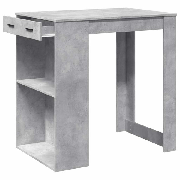 Mesa alta de bar madera ingeniería gris hormigón 102x70x103.5cm M 4