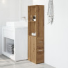 Armario de baño estrecho con ruedas madera roble artisian 3