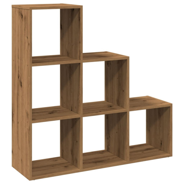 Librería divisor 3 niveles madera roble artisan 99x29x99 cm M 2