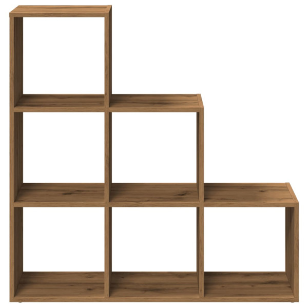 Librería divisor 3 niveles madera roble artisan 99x29x99 cm M 5