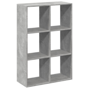 Librería divisora madera gris hormigón 69.5x29x103.5 cm H