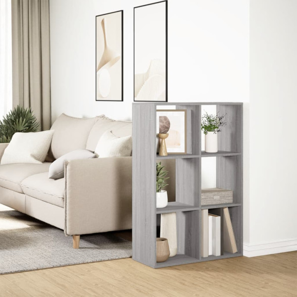 Librería divisor madera ingeniería gris Sonoma 69.5x29x103.5 cm M 4