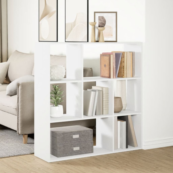 Librería divisora madera ingeniería blanca 102x29x103.5 cm M 4