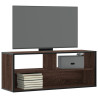 Mueble TV madera ingeniería y metal marrón roble 100x31x39.5 cm 1