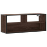Mueble TV madera ingeniería y metal marrón roble 100x31x39.5 cm 2