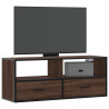 Mueble TV madera ingeniería y metal marrón roble 100x31x39.5 cm 1