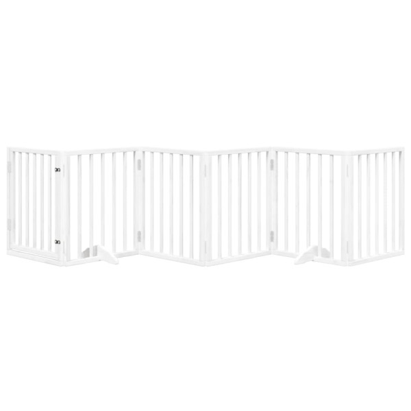 Puerta para perros plegable 3 paneles madera álamo blanca 300cm M 3