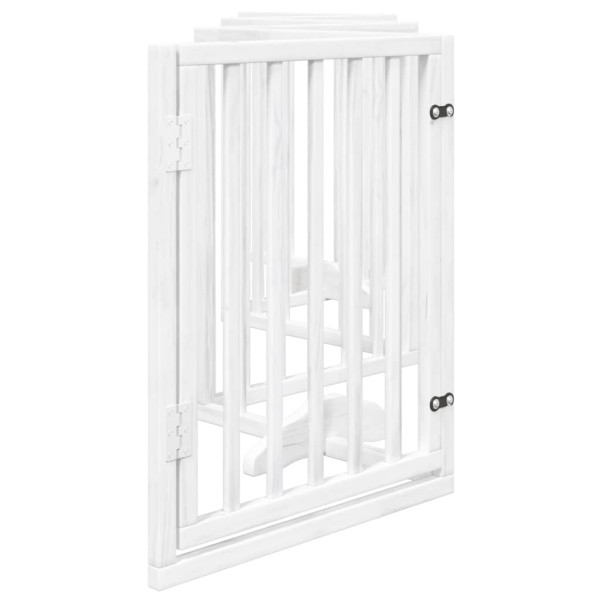 Puerta para perros plegable 3 paneles madera álamo blanca 300cm M 5